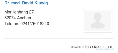 Dr med david kluwig