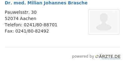 Dr med milian johannes brasche