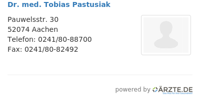 Dr med tobias pastusiak