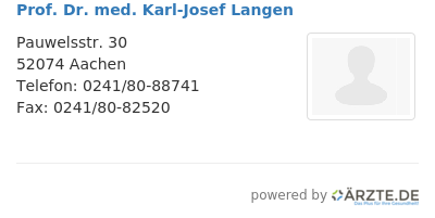 Prof dr med karl josef langen
