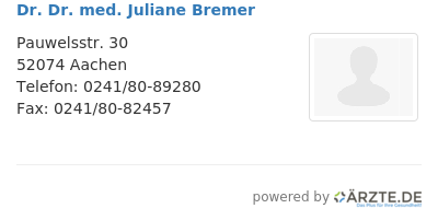 Dr dr med juliane bremer