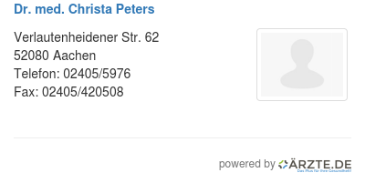 Dr med christa peters
