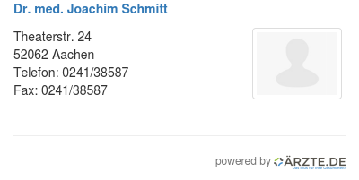 Dr med joachim schmitt