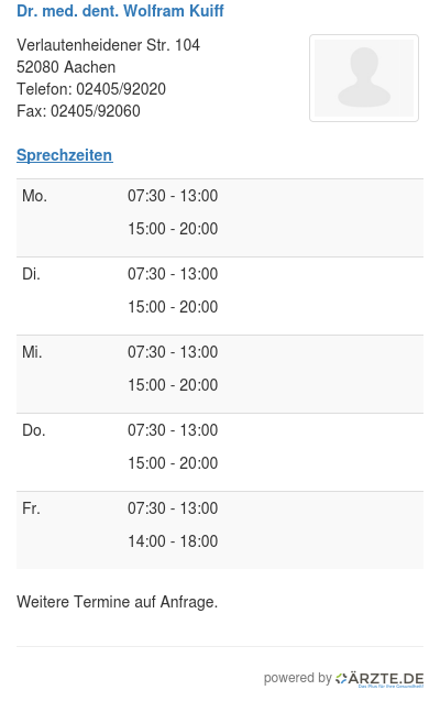 Dr med dent wolfram kuiff