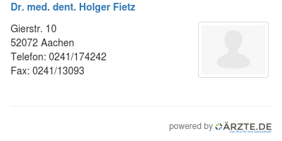 Dr med dent holger fietz