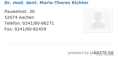 Dr med dent marie theres richter
