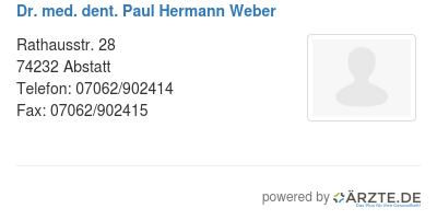 Dr med dent paul hermann weber