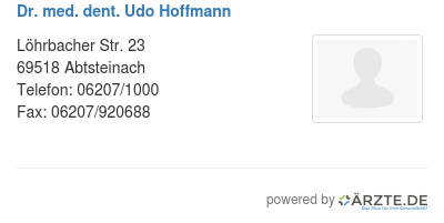 Dr med dent udo hoffmann