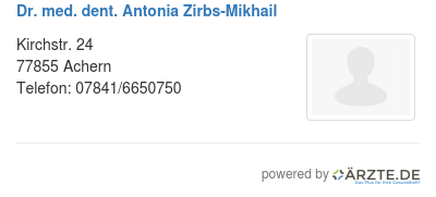 Dr med dent antonia zirbs mikhail