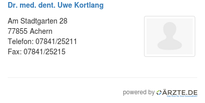 Dr med dent uwe kortlang