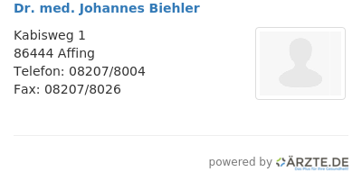 Dr med johannes biehler
