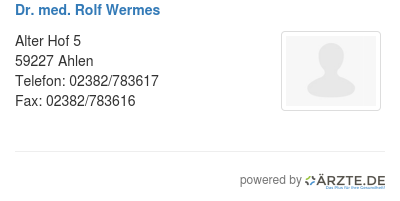 Dr med rolf wermes