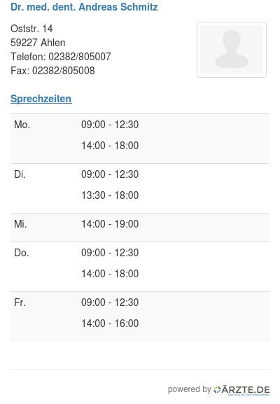 Dr med dent andreas schmitz