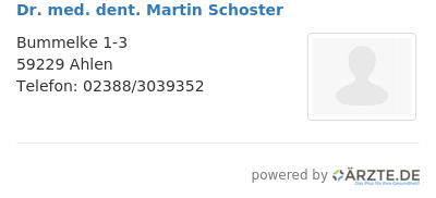 Dr med dent martin schoster