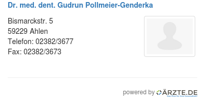 Dr med dent gudrun pollmeier genderka