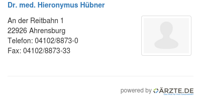 Dr med hieronymus huebner