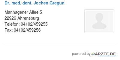 Dr med dent jochen gregun