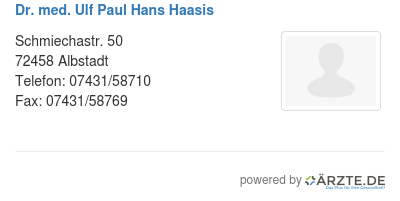 Dr med ulf paul hans haasis