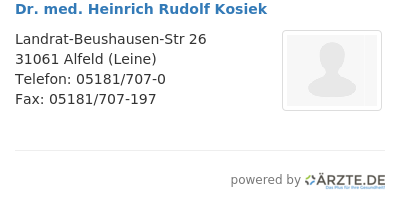 Dr med heinrich rudolf kosiek