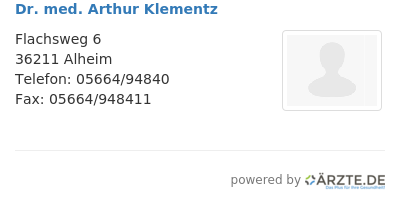Dr med arthur klementz