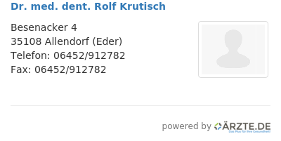 Dr med dent rolf krutisch