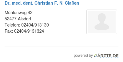 Dr med dent christian f n classen