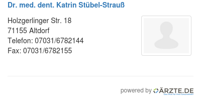 Dr med dent katrin stuebel strauss