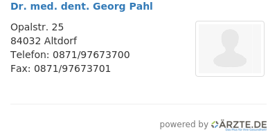 Dr med dent georg pahl