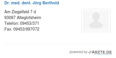 Dr med dent joerg berthold