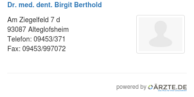 Dr med dent birgit berthold