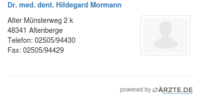 Dr med dent hildegard mormann