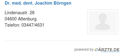Dr med dent joachim boerngen