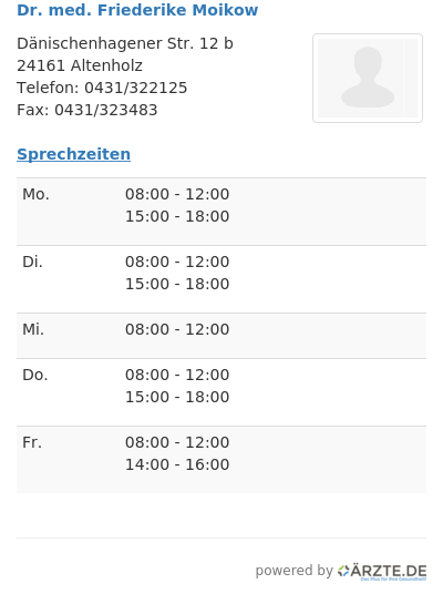 Dr med friederike moikow