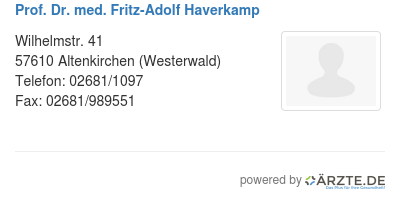 Prof dr med fritz adolf haverkamp