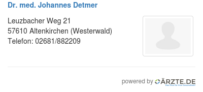 Dr med johannes detmer