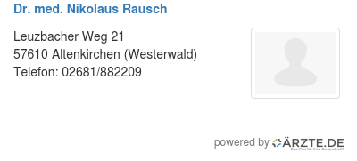 Dr med nikolaus rausch