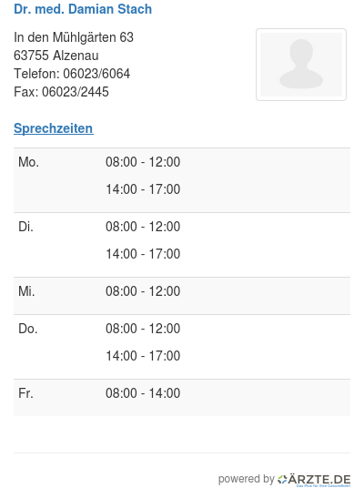 Dr med damian stach