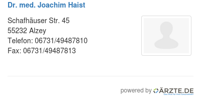 Dr med joachim haist