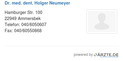 Dr med dent holger neumeyer