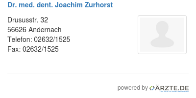 Dr med dent joachim zurhorst
