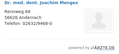 Dr med dent joachim menges