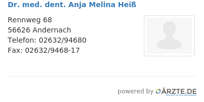 Dr med dent anja melina heiss 662559