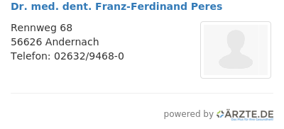 Dr med dent franz ferdinand peres