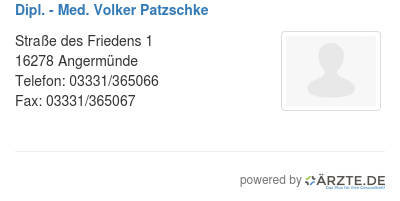 Dipl med volker patzschke