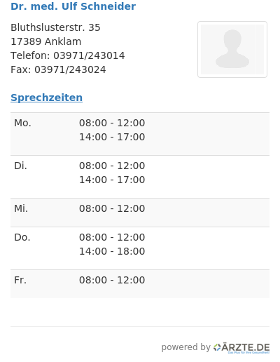 Dr med ulf schneider