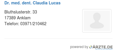 Dr med dent claudia lucas