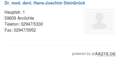 Dr med dent hans joachim steinbrueck