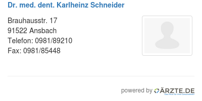 Dr med dent karlheinz schneider