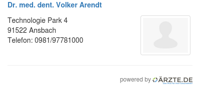 Dr med dent volker arendt