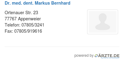 Dr med dent markus bernhard